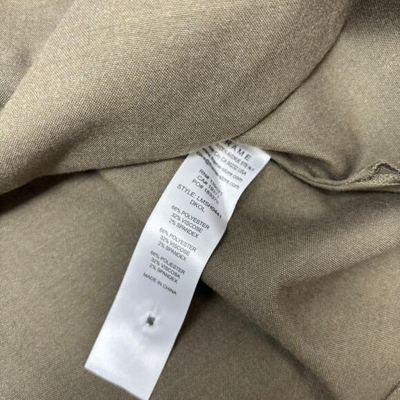 Frame Mens Large Olive Green Long Sleeve Button Up Shirt - Picture 3 of 5